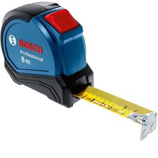 Bosch Professional 8m Maßband Autolock Gürtelklemme Magnethaken Nylon-Stahlband
