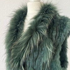 Fellweste Waldgrün Fransen