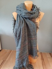 Schal Strickschal Schwarz Weiß Hahnentritt Kariert Fransen Winterschal Schal Rot