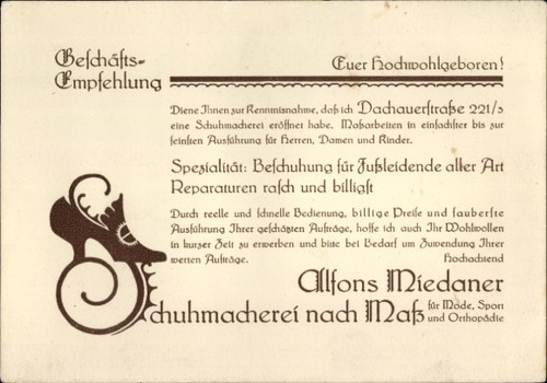 Schuhmacherei alfons - ak,