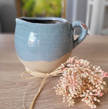 Krug Kanne Wasserkanne  Vase Keramik grün Vintage Shabby  landhauswelt 15 cm