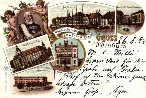 Oldenburg farb litho mit - oldenburg,, farb-litho