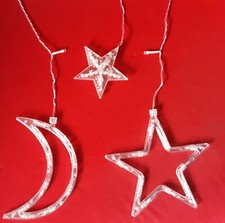 LED Lichterkette Stern Mond lichtervorhang Sternenvorhang 8 Versch Einstellungen