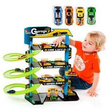 Parkgarage Spielzeug Kinder Autogarage Parkhaus Garage inkl. 4 Spielzeugautos