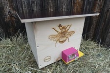 Wetterfest Hummelhaus Hummelkasten Wachsmottensperre Sichtfenster Nistmaterial