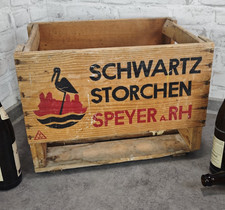 Schwartz Storchen Speyer a. Rh Bierkiste mit Logo Bierkasten Holz Vintage LP