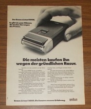 Seltene Werbung vintage BRAUN SIXTANT 8008 Rasierer - Summe der Erfahrung 1976