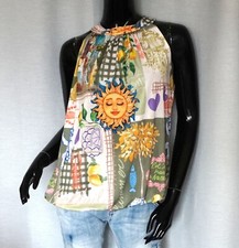 Italy Neckholder Top Boho Shirt Dolce Vita Multicolor Grün Beige 36,38,40,42 Neu