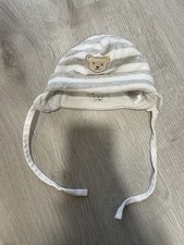 Steiff Mütze 43 Grau-weiß Gestreift Niki NEU