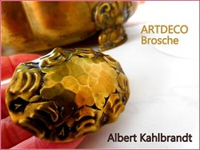 XXL Albert Kahlbrandt Handarbeit Hamburg Brosche Hammerschlag  Art-Déco Bauhaus 