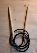 Rundstricknadel 100cm, 8mm Stark,Holz Mit Gummi, Gebraucht, Zustand Gut