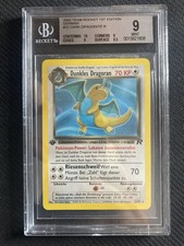 Pokemon Team Rocket 1st Edition Dunkles Dragoran Deutsch 22/82 BGS 9 Quad++