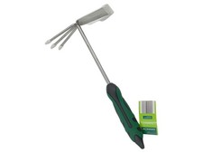 Gardenline Doppelhacke Gartenkralle Handhacke Grün Edelstahl Gartenwerkzeug
