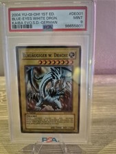 PSA 9 Yu-Gi-Oh!  Blauäugiger W. Drache SKE-DE001 1. Auflage