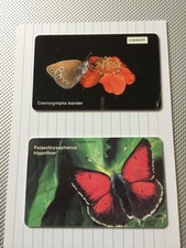 2 Telefonkarten Griechenland mit wunderschönen Schmetterlingen