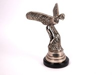 Große Spirit of Ecstasy -Rolls Royce Kühlerfigur -Bronzefigur verchromt signiert