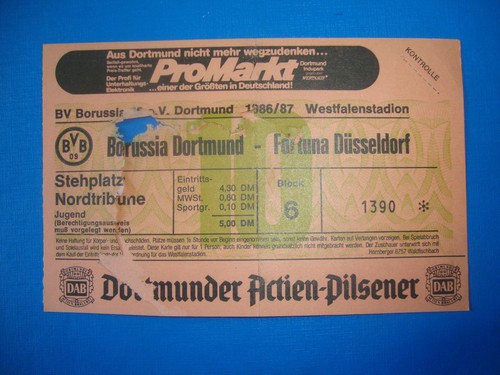 Ticket bvb dortmund - 86/87,