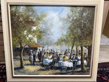 Christian Jereczek Cafegarten Ölgemälde Unikat 