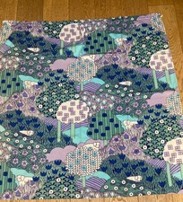 PAT ALBECK "SHEEP MAY SAFE" RARE VINTAGE 70er GARDINENSTOFF FLIEDER BLAU GRÜN