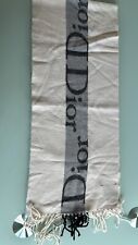 CHRISTIAN DIOR Schal creme mit grauem Branding
