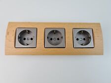 3 Steckdosen mit 3 Fach Rahmen Düwi Arcada Buche Echtholz / Maron Rev Ritter
