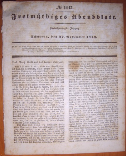 Schwerin 1840 zeitung - 27.11.1840,