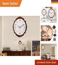 Klassische Wanduhr mit großem Zifferblatt – Nussbaum Pendeldesign für jeden Raum