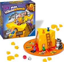 Ravensburger Kinderspiele - Max Mäuseschreck - Würfelspiel für 2 bis 4 Spieler