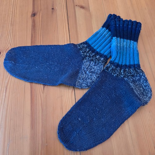 Stricksocken blau - 🌸stricksocken,