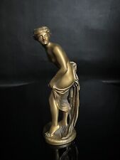 Antike Skulptur Göttin Nude Nackte Bronze Figur Akt Art Deco sign. Morin