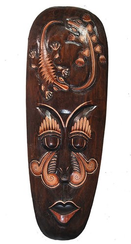 Holzmaske 50cm leguane geckos - holzmaske,