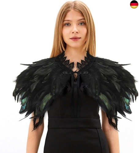 Federkragen schwarz gothic - schwarz,,