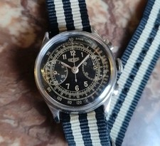 Heuer German Luftwaffe Big Eye Chronograph Valjoux 22