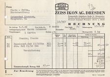 DRESDEN, Rechnung 1939, Zeiss Ikon AG Panchromfilm