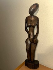 Afrikanische Ebenholz handgeschnitzte Skulptur einer Frau - ca. 60cm - TOP -