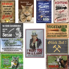 Blechschilder Warnschilder Schilder lustige Sprüche 20x30cm Deko Geschenke