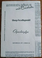 Modellbau und Basteln Plan Übungs-Fesselflugmodell Grashüpfer DDR Gebraucht