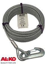 AL-KO Drahtseil Stahlseil Haken 6mm 10m 650kg Seilwinde Seilzug Handseilwinde
