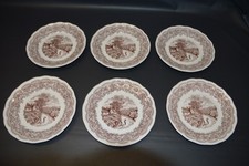 Alte italienische Keramik Teller - Kuchenteller - braunes Dekor - 19,5 cm