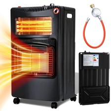 Gasheizung 4200W Gaskamin Elektroheizung 3 Stufen Gasheizgerät Gasheizer