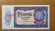 DDR  - 50 D-Mark  Probedruck/Musternote 1954 Ro. 348.f Notenbank der DDR Muster