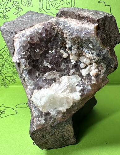 Quarz amethyst calcit - calcit,