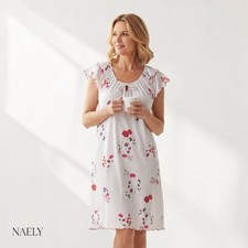 Damen Nachthemd Lang Baumwolle