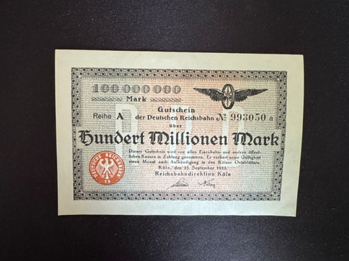 Notgeld köln 100 mio - 100, mark