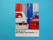 Prospekt / Katalog / Broschüre - VW Golf I Cabrio / Cabriolet - Quartett - 07/86