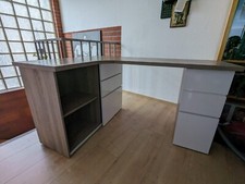 Maja Computer-Ecktisch (9543) Eiche Trüffel/weiß