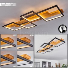 LED dimmbar Ess Schlaf Wohn Zimmer Beleuchtung Decken Lampe Leuchte Holz/schwarz
