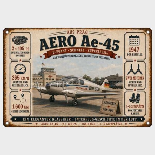Blechschild aero 45 - ae,