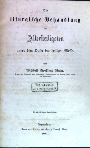 Die liturgische behandlung des - behandlung,