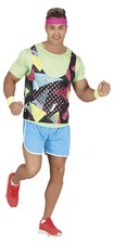 Retro Aerobic 80er Jahre Fitnessanzug Neon Farben Sportoutfit Karneval